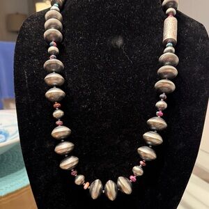 Sharon Cooley Navajo beaded necklace 32”